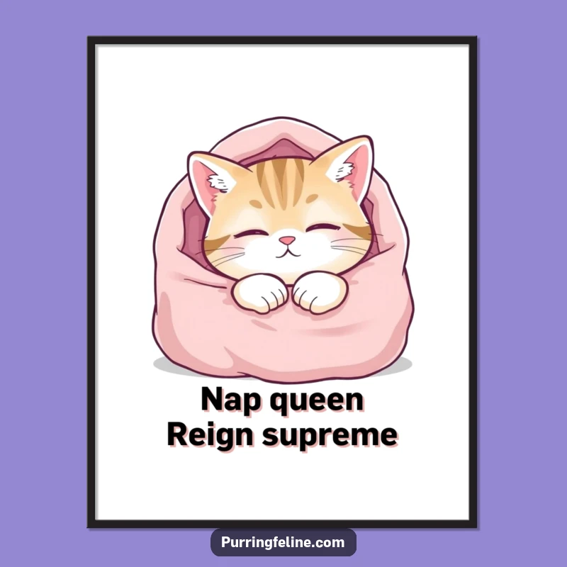Free Printable Wall Art: Content Cat Nap Cozy Funny Downloadable Art!
