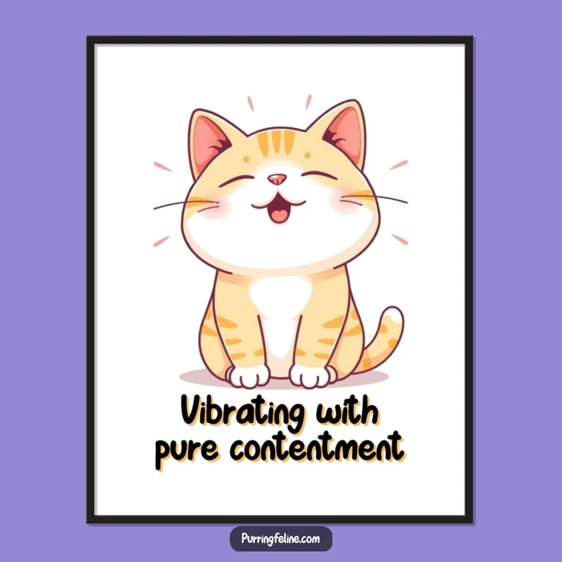Free Printable Wall Art: Satisfied Cat Vibrations! Humorous DIY Decor for Cat Lovers.