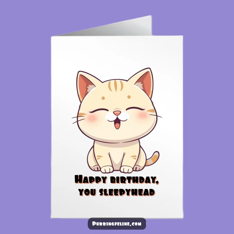 Free Printable Birthday Card: Content Cat Vibe Funny Downloadable Gift