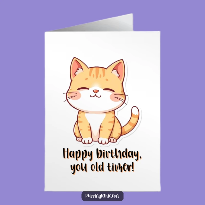 Free Printable Birthday Card: Contented Cat Smile! Sweet DIY Gift for Cat Lovers