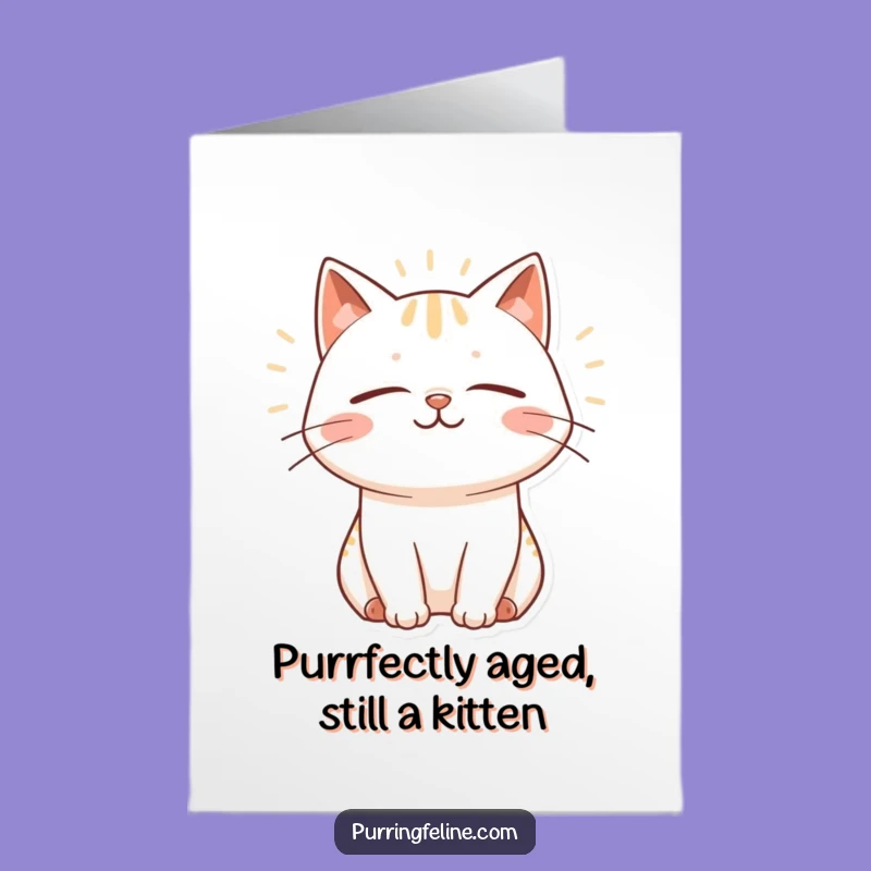 Free Printable Birthday Card: Purrfectly Content Cat for a Happy Birthday!