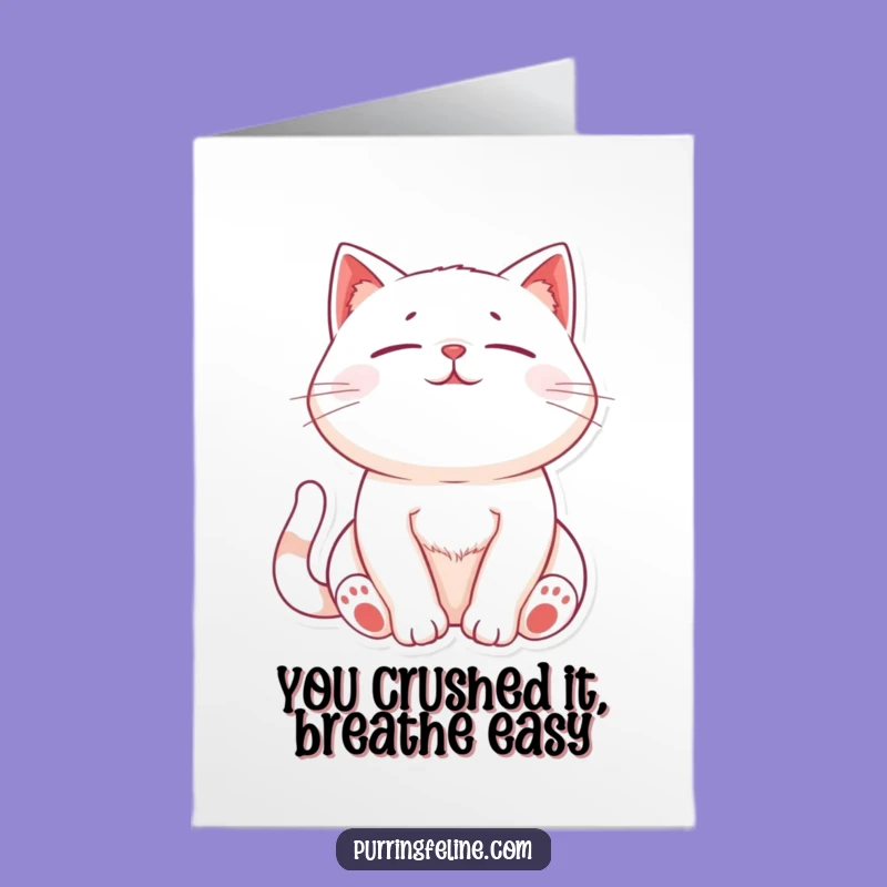 Free Printable Cat Congratulations Card: Calm Purring Cat, Hilarious Downloadable Gift