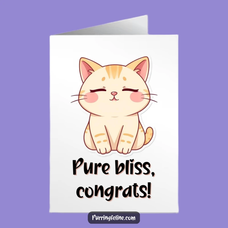 Free Printable Congrats Card: Content Cat Bliss Funny Downloadable Gift