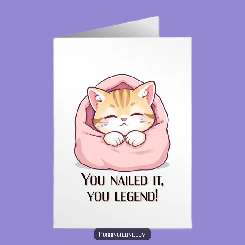 Free Printable Congrats Card: Content Cat Napping Funny Downloadable Gift!