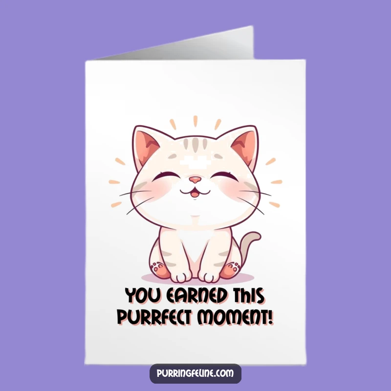 Free Printable Congrats Card: Joyful Vibrating Cat, Easy Downloadable Gift for Success