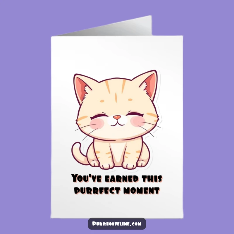 Free Printable Congrats Card: Purring Cat's Gentle Wishes for Your Success Downloadable Gift