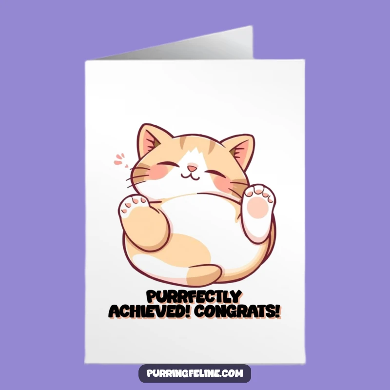 Free Printable Congrats Card: Silly Kneading Cat, Joyful Downloadable Gift for Any Occasion