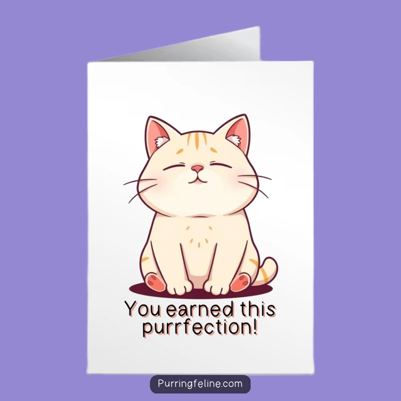 Free Printable Purring Cat Congratulations Card Funny Downloadable Gift for Any Occasion