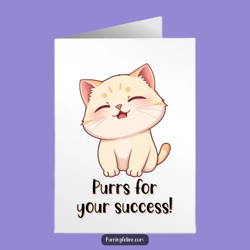 Free Printable Congrats Card: Purring Cat Scratched, Contented Downloadable Greeting
