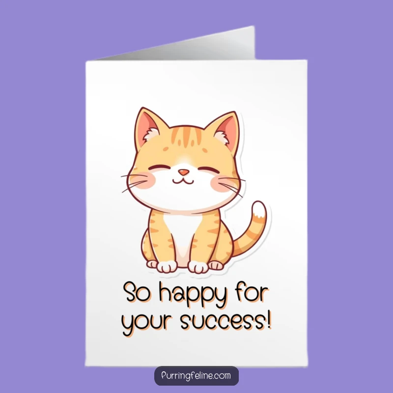 Free Printable Congrats Card: Contented Cat Smile! Unique DIY Gift Idea