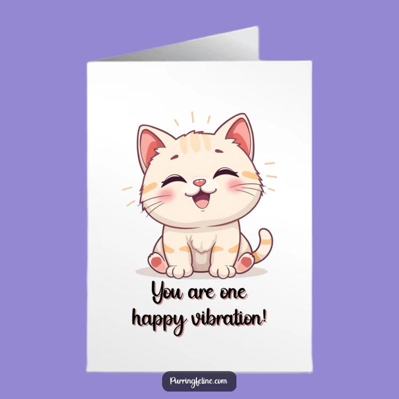 Free Printable Congrats Card: Happy Cat Cub Vibrations Funny Downloadable Gift