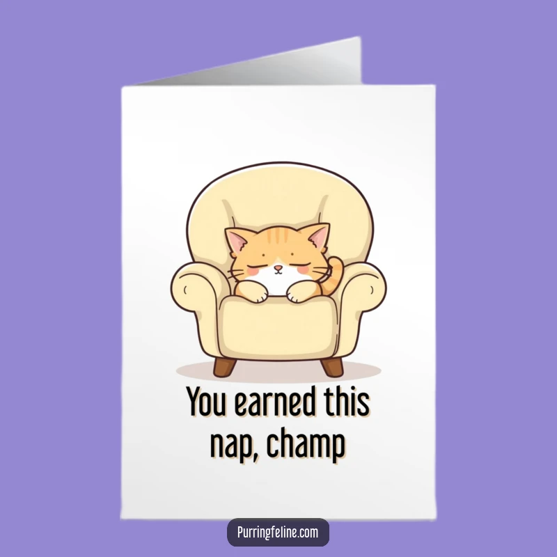 Free Printable Congrats Card: Sleepy Cat Funny Downloadable Gift!