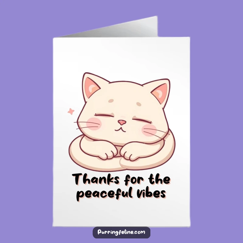 Free Printable Sleeping Cat Thank You Card: Purring Gratitude Downloadable