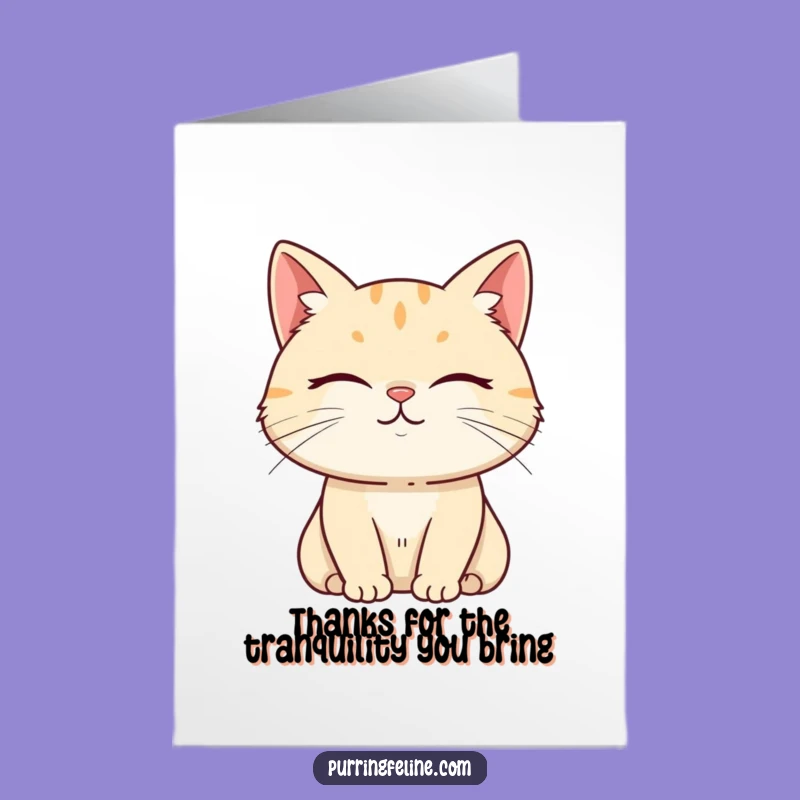 Free Printable Smiling Cat Thank You Card: Emanating Peace Downloadable