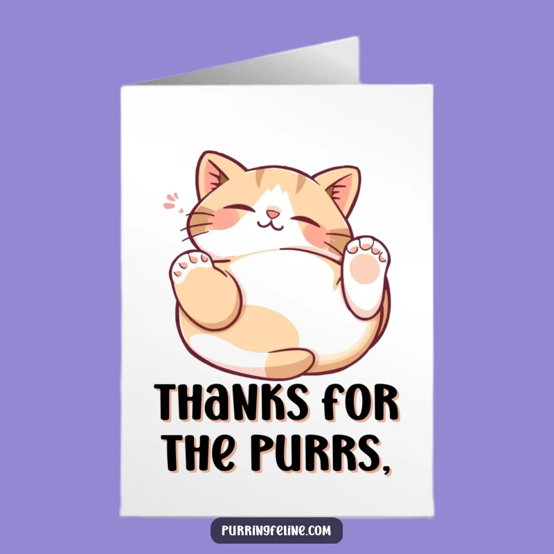 Free Printable Thank You Card: Amusing Kneading Cat, Heartfelt Downloadable Gift for Gratitude