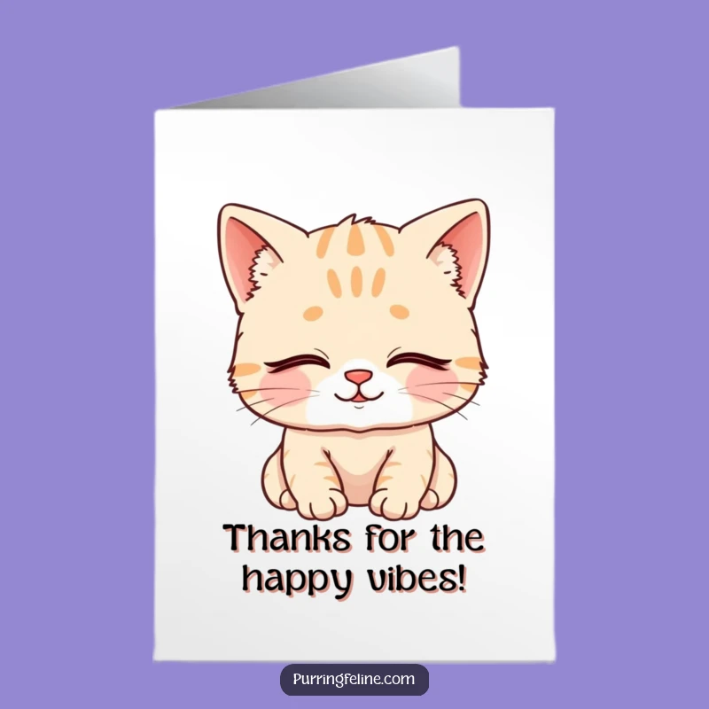 Free Printable Thank You Card: Content Cat Cub - Grateful & Calm