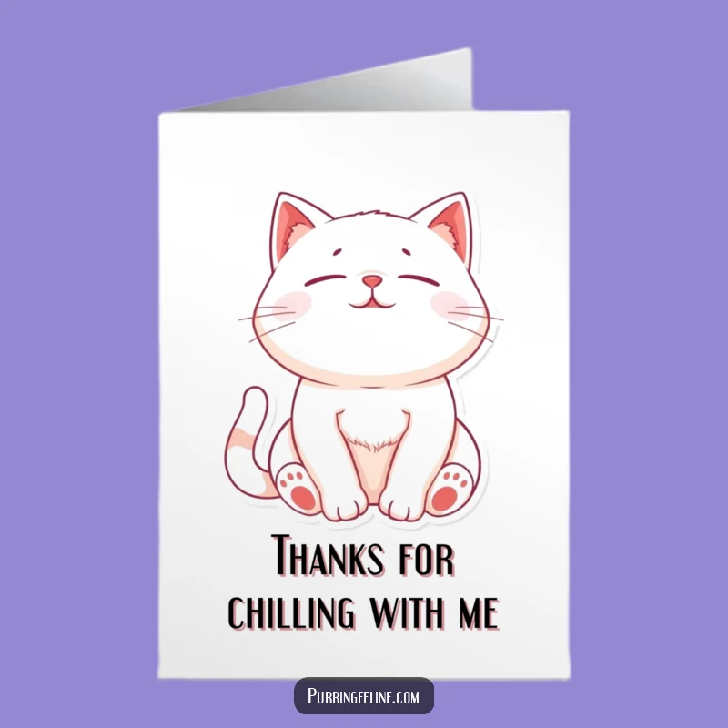 Free Printable Thank You Card: Soothing Purring Cat, Lovely Downloadable Gift