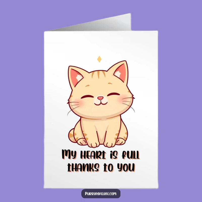 Free Printable Thank You Card: Serene Cat Hum - Grateful Downloadable Gift