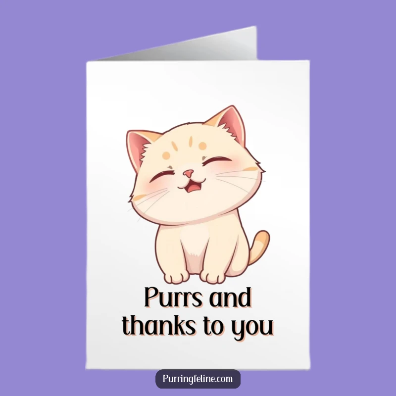 Free Printable Thank You Card: Purring Cat Scratched, Joyful Downloadable Appreciation