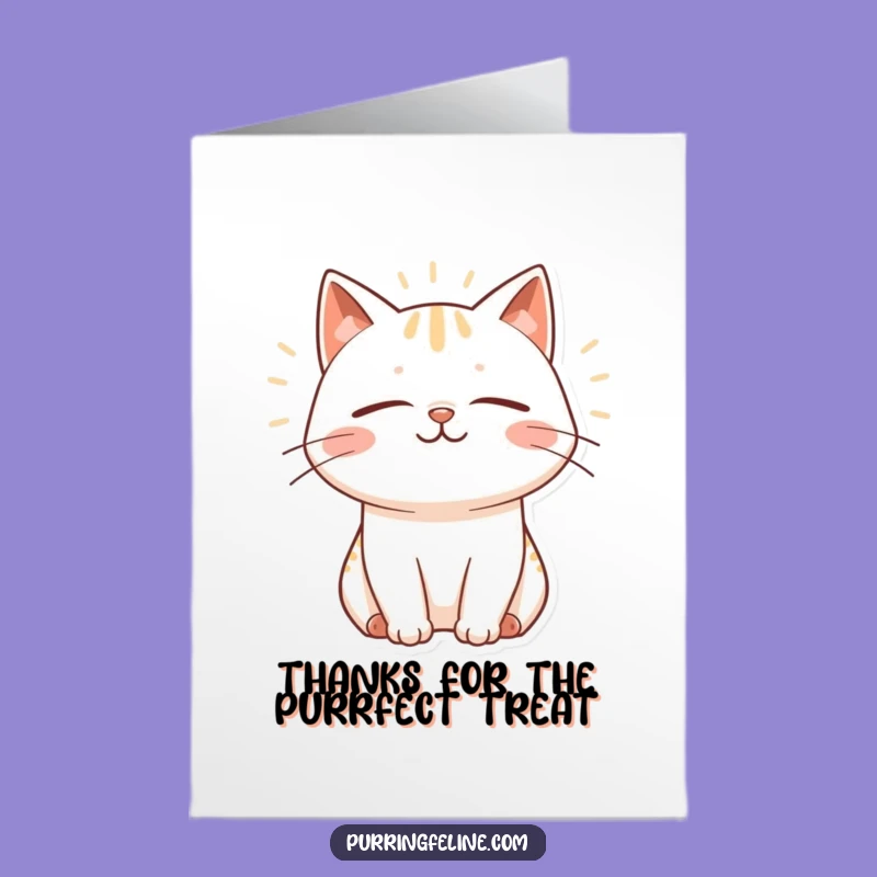 Free Printable Thank You Card: Grateful Cat Vibrating with Thanks!