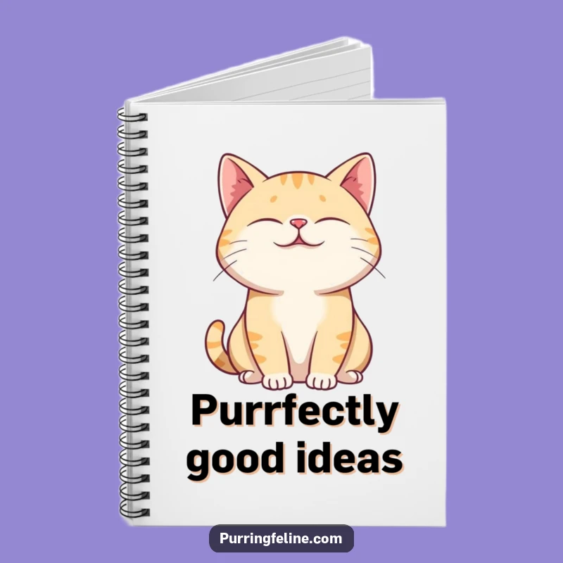 Funny Purring Cat Notebook - Journal Your Calm with Hilarious Entries