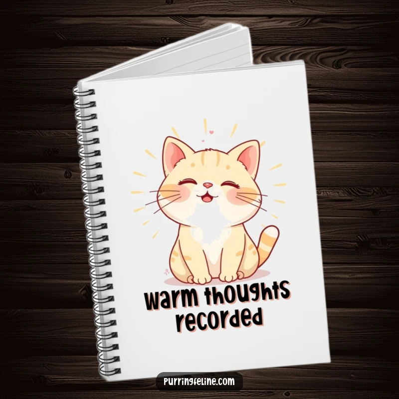 Funny Notebook: A purring cat radiating warmth through its gentle hum, perfect for journaling and creative inspiration.