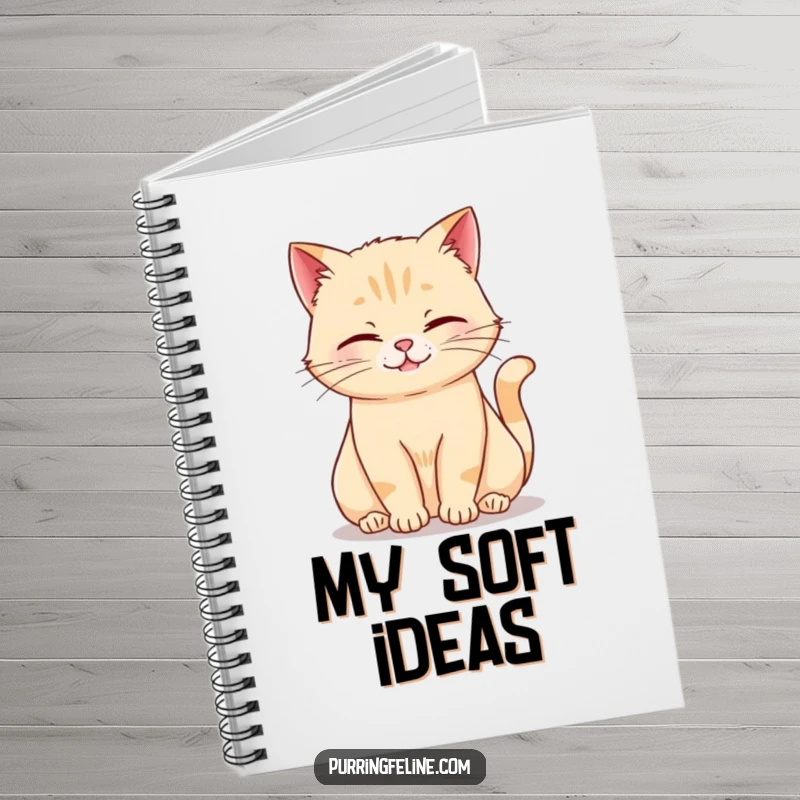 Funny rumbling cat notebook featuring a relaxed cat softly rumbling, perfect for jotting down peaceful thoughts.