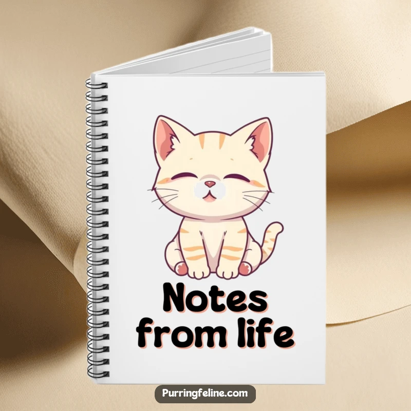 Funny Cat Notebook: A serene cat cub listens intently with focused ears, a focused cover for jotting down thoughts and observations.