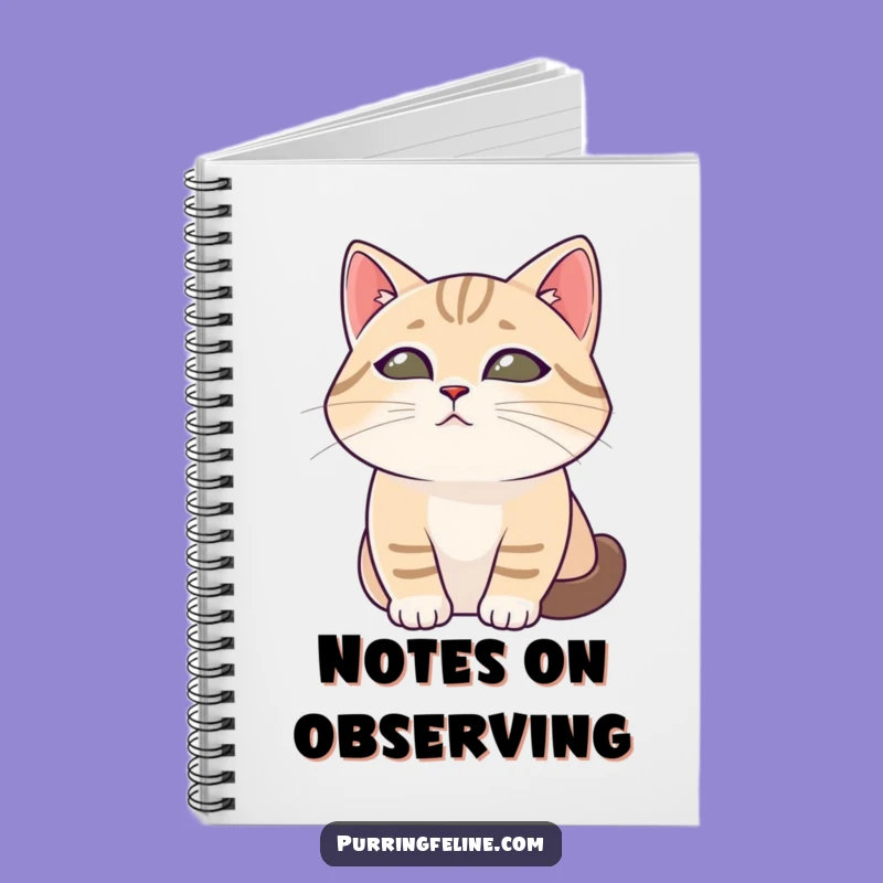 Calm Observer Cat Notebook - Funny Gift for Peaceful Journaling