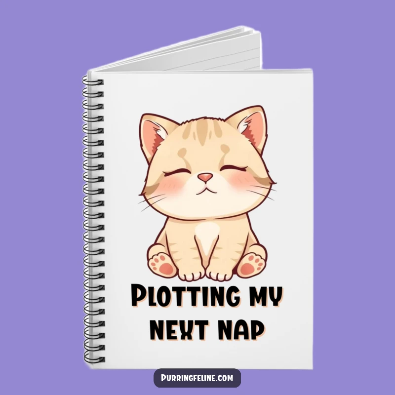 Funny Contented Cat Cub Murmuring Notebook - Jot Down Humor & Ideas