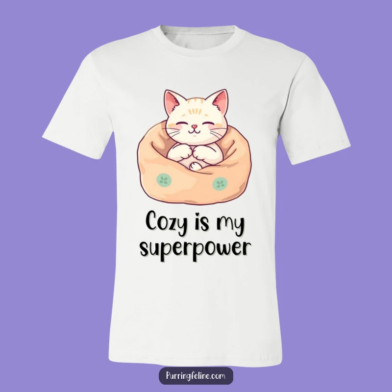 Funny Cozy Cat Vibes T-Shirt: Snuggle Ready & Harmonious, Great Funny Gift