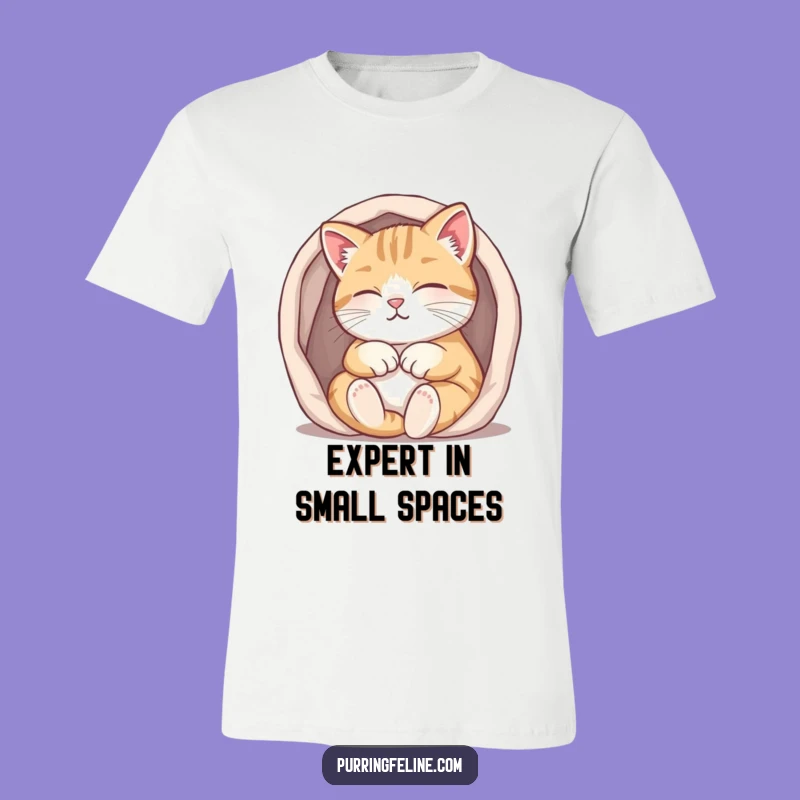 Funny Purring Cat T-Shirt: Cozy Small Space Design, Hilarious Comfort Gift