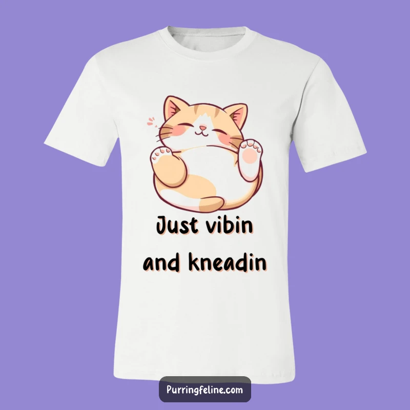 Funny Cat Kneading T-Shirt: Hilarious Gift for Cat Lovers Showing Ultimate Contentment