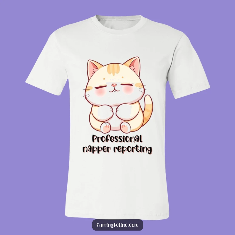 Funny Content Cat Purring T-Shirt: Wear Your Blissful Mood