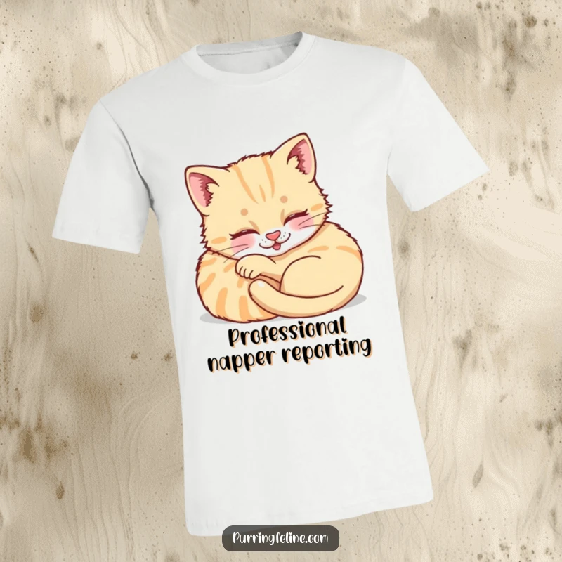 Funny Purring Cat Cub T-Shirt - a sweet, content kitten purring softly designed for maximum comfort and joy.