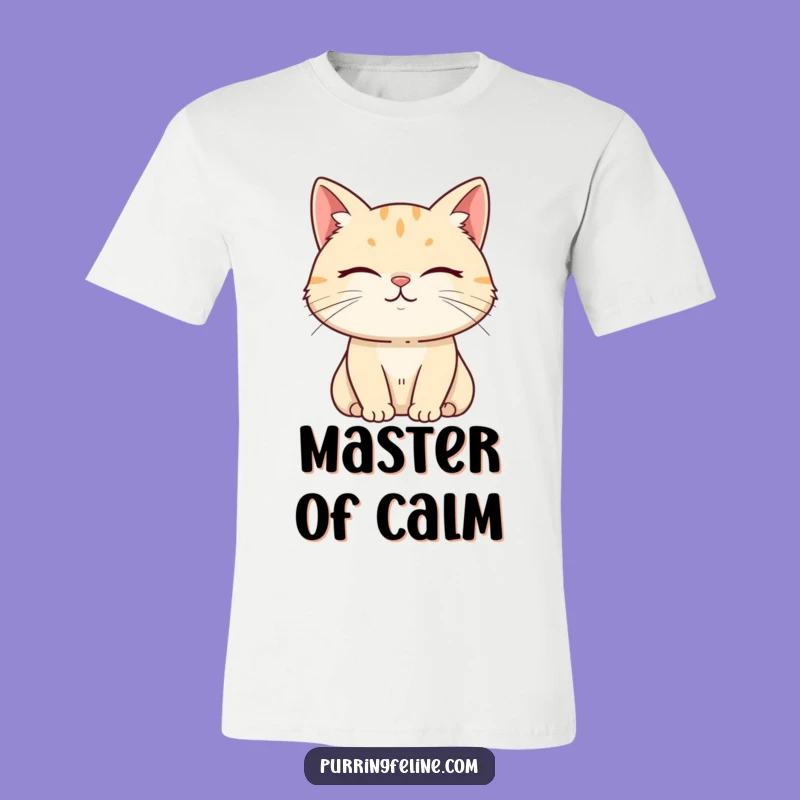 Funny Serene Cat Smile T-Shirt - Hilarious Calmness Wear