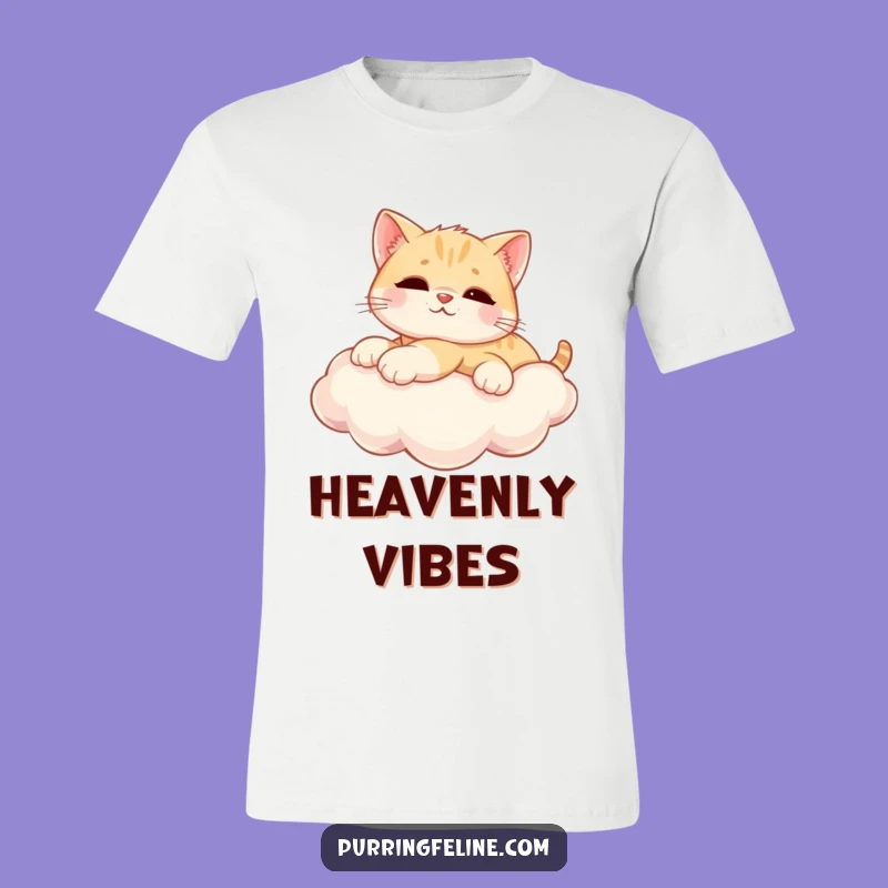 Funny T-Shirt: Relaxed Cat Cub on Cloud - Dreamy & Hilarious Gift!