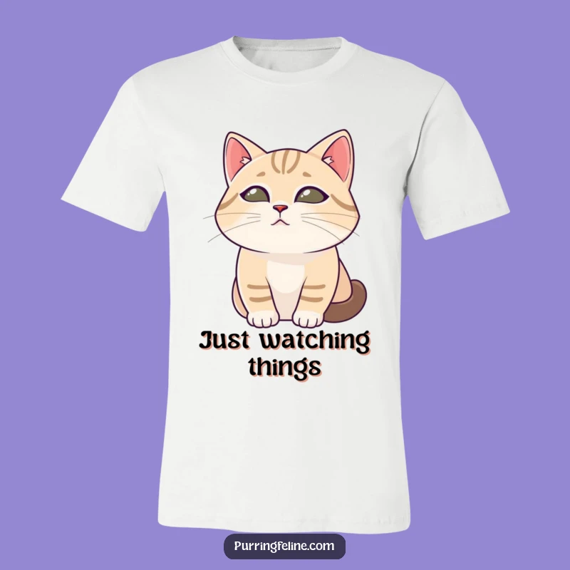 Tranquil Cat Watching T-Shirt - Funny Gift for Peaceful Observers