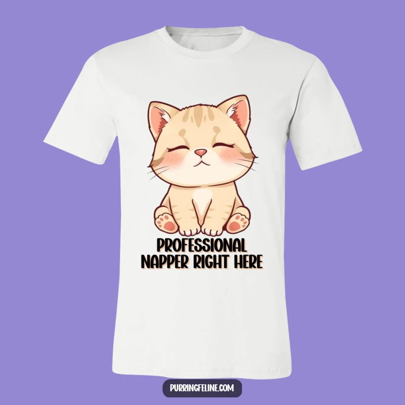 Funny Contented Cat Cub Murmuring Tee - Soft & Humorous Apparel Gift