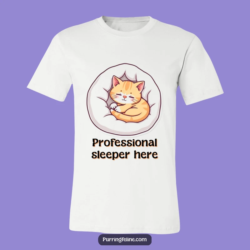 Contented Cat Bed T-Shirt - Funny Gift for Ultimate Relaxation Seekers