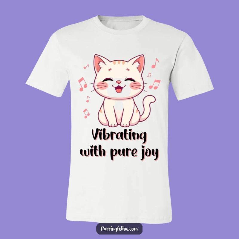 Funny Vibrating Cat Music Tee - Happy Feline Rhythm, Perfect Gift