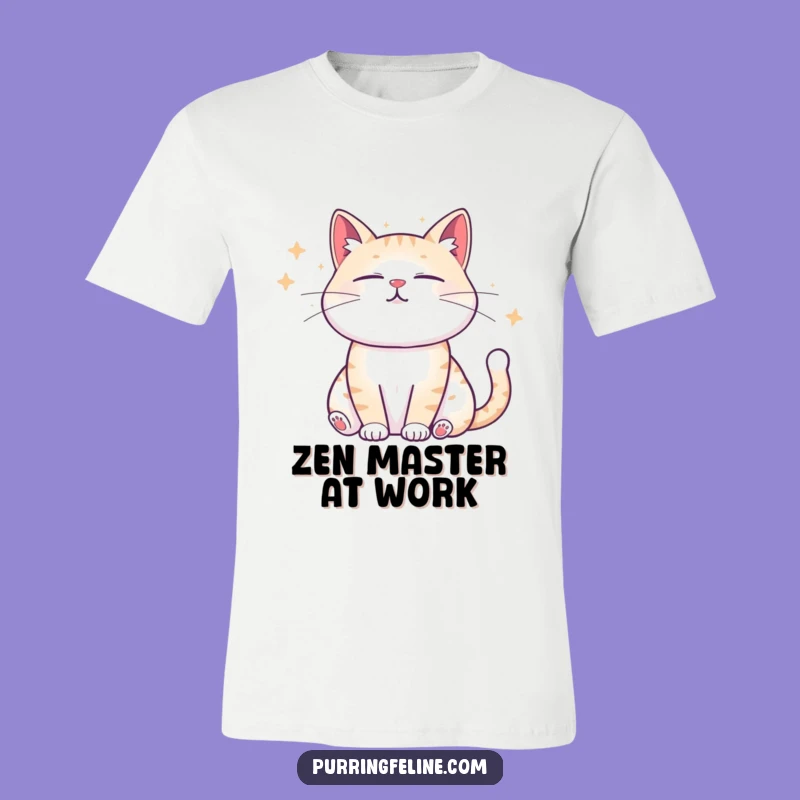 Funny Zen Cat Sound Waves T-Shirt - Hilarious Relaxation Tee