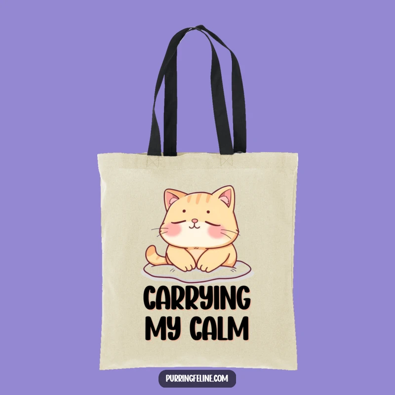 Funny Mellow Cat Tote Bag: Carry Peace in Quiet Moments