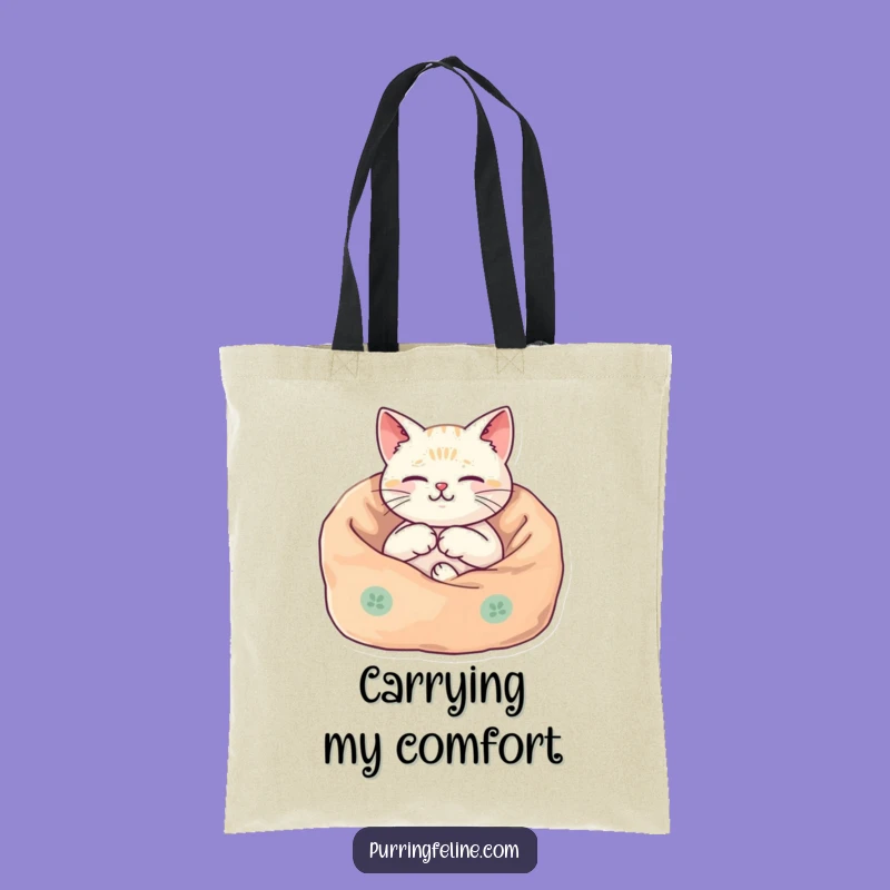 Funny Cozy Cat Tote Bag: Harmonious Comfort, Perfect Funny Gift for Cat Lovers