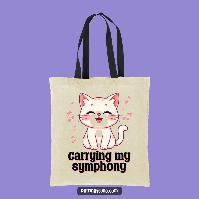Funny Cat Music Tote Bag - Vibrating Joy, Perfect Accessory Gift
