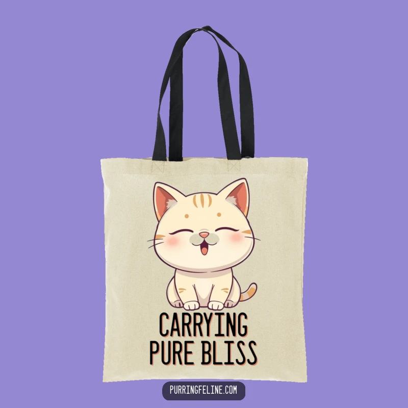 Funny Content Cat Vibrating Tote Bag: Stylish Carry-all for Blissful Cats, Great Funny Gift