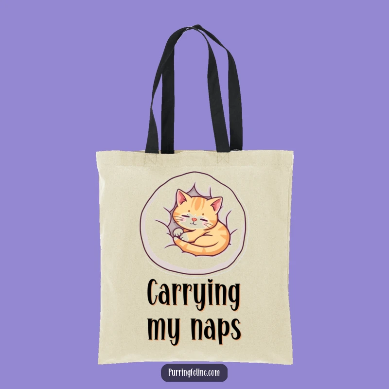 Cozy Cat Bed Tote Bag - Funny Gift for Carrying Comfort and Essentials
