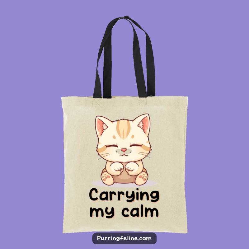 Funny Calm Cat Cub Tote Bag - Carry Peace & Serenity Everywhere