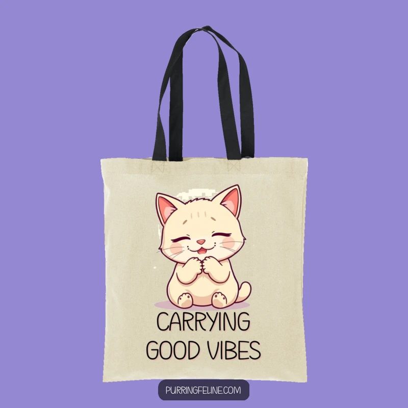Funny Cat Zen Tote Bag: Carry Your Calmness Everywhere