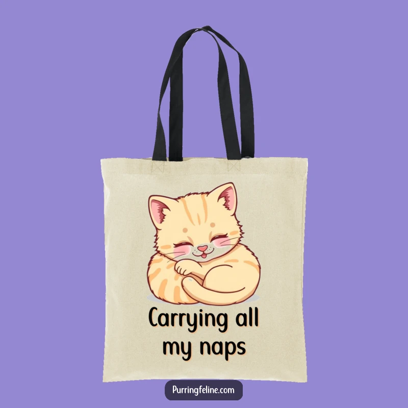 Funny Purring Cat Cub Tote Bag: Cute & Cozy Kitten Bag for Everyday Adventures